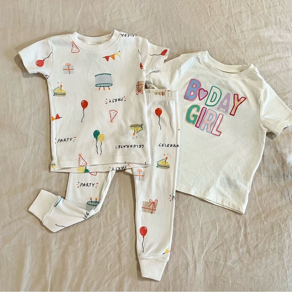 2T Old Navy Birthday Shirt and Carters PJs Bundle